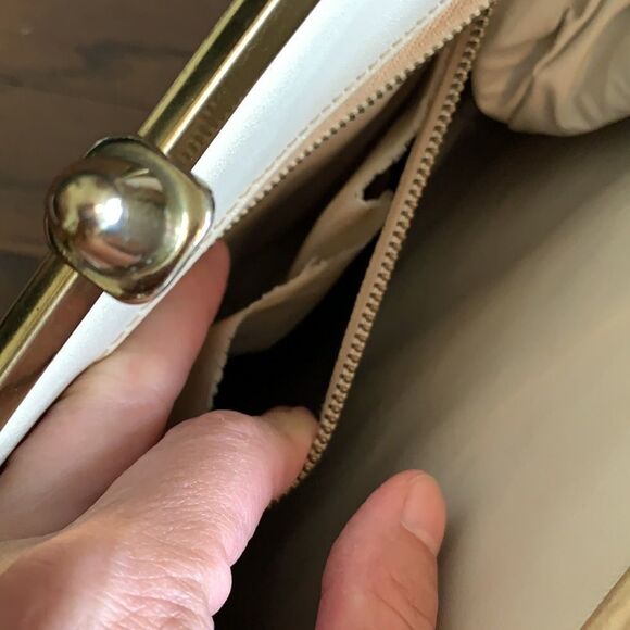 Vtg 60s dark navy snap top arm bag - Picture 8 of 8